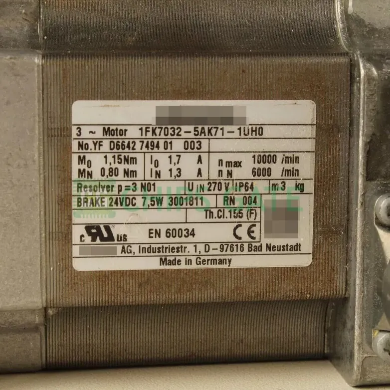 SIMOTICS S-1FK7 servo motor (1FK7032) – image 1 of 1